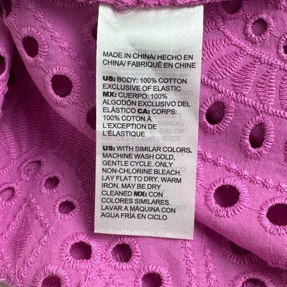 Chico's NEW Kalmia Pink Eyelet Lace Button Up Shirt Chico's Sz 2 (US Lrg 12/14) - Picture 6 of 8